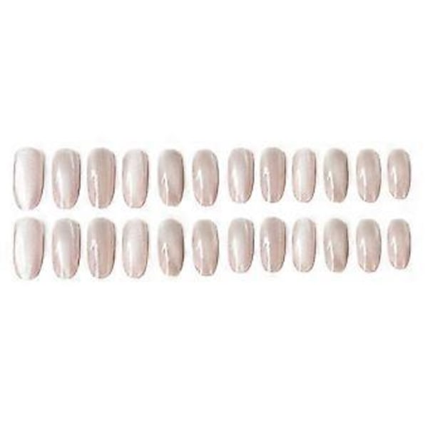24 stk. Lange Krystal Katteøje Super Lange Smoothie Brud Aftagelige Falske Negle Manicure Patch