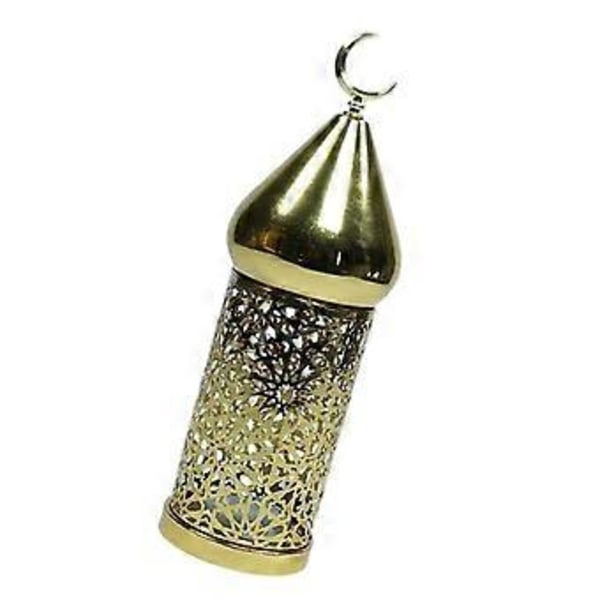 Lyslykt Ramadan Dekor Midtpunkt Ornamentert Praktisk Dekorativ Lysestake Lampe for Arrangementer Veranda Innendørs Utendørs (M Høyre vendt måne)
