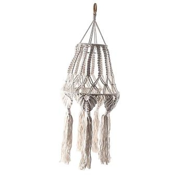 Macrame Lampskärm Hängande Pendellampa Skydd Sovrum Vardagsrum Heminredning Vävd Gobeläng