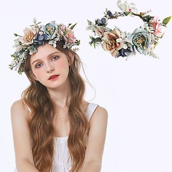 JUSCH AVEKI Blomsterkrans Brud Eucalyptus Halo Bröllop Blomsterdiadem Fotografering GSG-006,WZ-361R