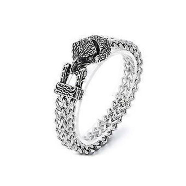 Titanarmband i stål för män Varg/Orm/Örn Armband med Mesh Kedja Tillbehör Unisex Armband Festivaltillbehör (olekranon)