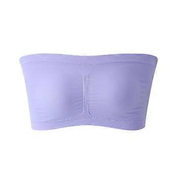 Joustavat olkaimettomat push up -rintaliivit, saumattomat joustavat topatut bandeau-tuubitoppi-rintaliivit naisille (6XL tummanvioletti)