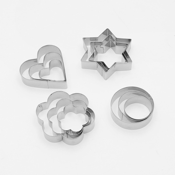 Keksformar 7-delad geometrisk klassisk form kakform set