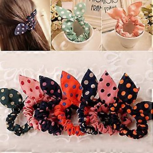 Flickmode Prickig Kaninöron Dekor Hårband Scrunchie Hästsvanshållare Qinhai