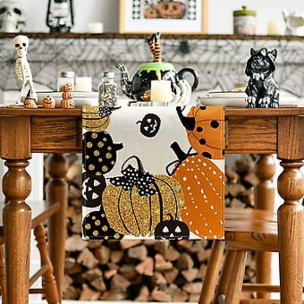 Halloween-kurpitsa hämähäkinseitillä pöytäliina Koti Sisustus Kahvipöytä Ravintola Pellava Eristys Kangas