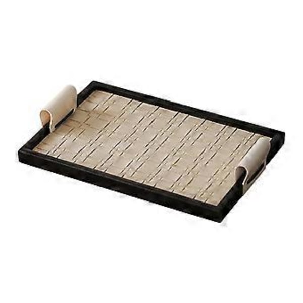 Smykkeskål Dessert Serveringsfad Alsidig Elegant Halskæde Display Pyntefad til Middag Spisestue Badeværelse Skrivebordsindretning (30cmx20cmx2cm beige)