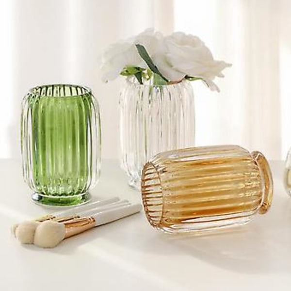 SDIGV Klar Tumbler Kop Makeup Pensel Tandbørsteholder til Badeværelse, Frisørsalon, Bordplade, Skrivebord og Natbord (Klar)