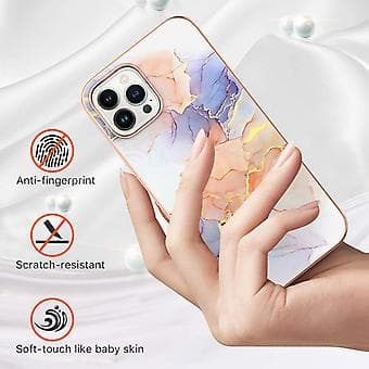 Elektroplettering TPU-etui til iPhone 15 Pro Max (Hvid)