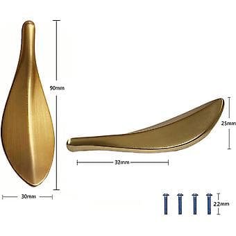 Møbelgreb 2 stk. Zink Legering Møbelgreb Guld Møbel Knapper Hul Center Afstand 32mm Sort