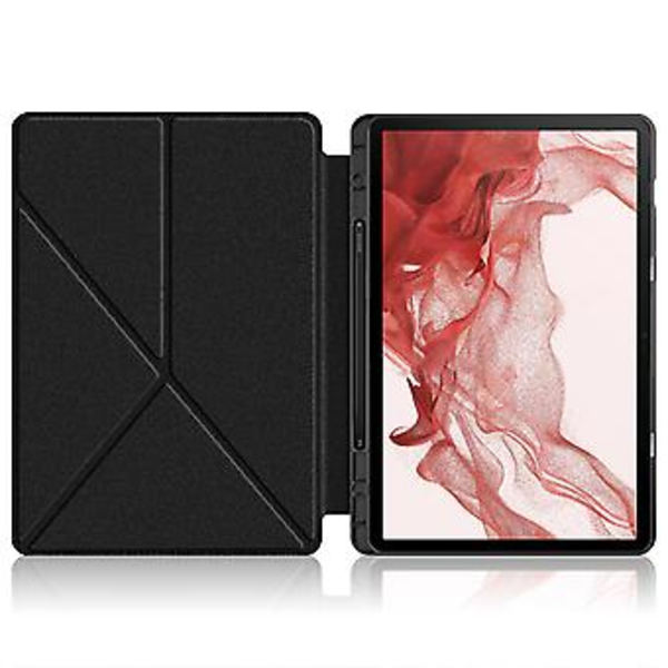 Monipuolinen taittuva nahkainen tabletikotelo Samsung Galaxy Tab S9:lle (Musta)