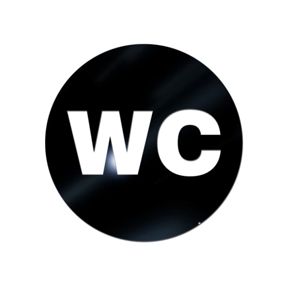 Akryl Wc Toalett Sirkel Dørskilt 12*12cm Svart