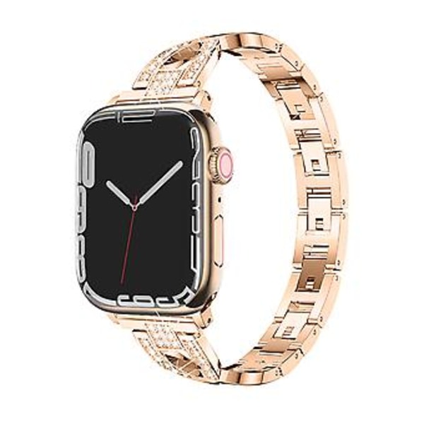 Kompatibel med Apple Watch-reim i rustfritt stål Kompatibel /41/40/38 mm for kvinner og menn, slank erstatningsreim for Apple Watch Series 7/se/6/5/4/3/2/1(