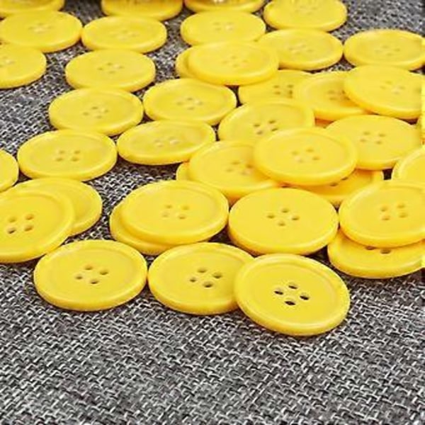 50 stk. 23 mm 4-hulls syknapper i resin for søm, scrapbooking og strikking (tilfeldig farge)