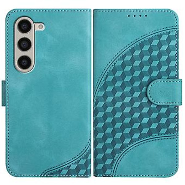 Elefant Præget PU-etui til Samsung Galaxy Z Fold5 5G (Lyseblå)