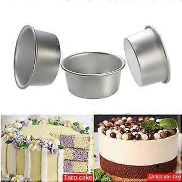 2/4/6/8 Tum Aluminiumlegering Non-stick Rund Kakform Bakform Bakverktyg (2)