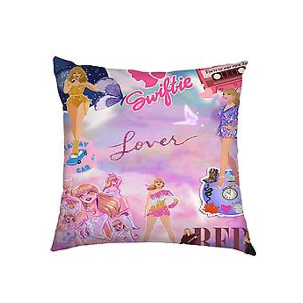 18x18 tum Taylor Swift Linne Kuddeöverdrag Dekorationskudde Soffa Bil Hem Kontor Dekoration Swiftie Fans Presenter (A)