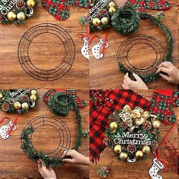 6 st DIY Kransstomme i Järn Rund Kransring Återanvändbara Kransringar