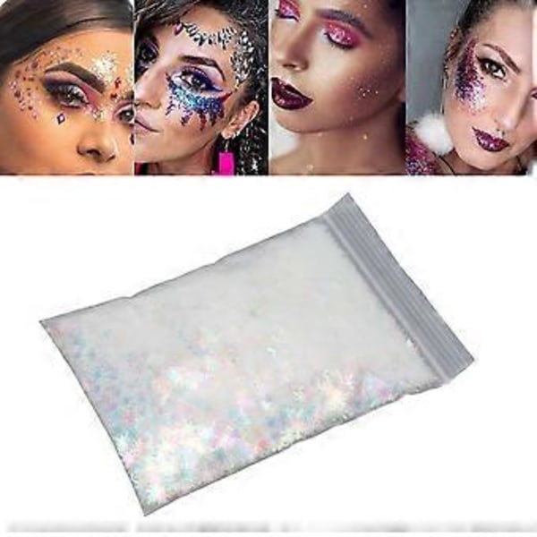 Nagelglitter Paljetter Hemmasalong DIY Färgglada Glänsande Nagelkonst Palliette Flakes Dekorationer 51g