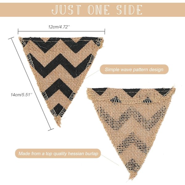 2 stk. Burlap Banner, 15 Burlap Banner, Burlap Vimpelguirlande til