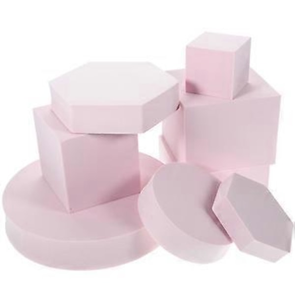 8 st Geometriska Kub Foto Rekvisita Kosmetika Foto Rekvisita Hantverk Geometriska Smycken Rekvisita (18X18X3.5CM Rosa)