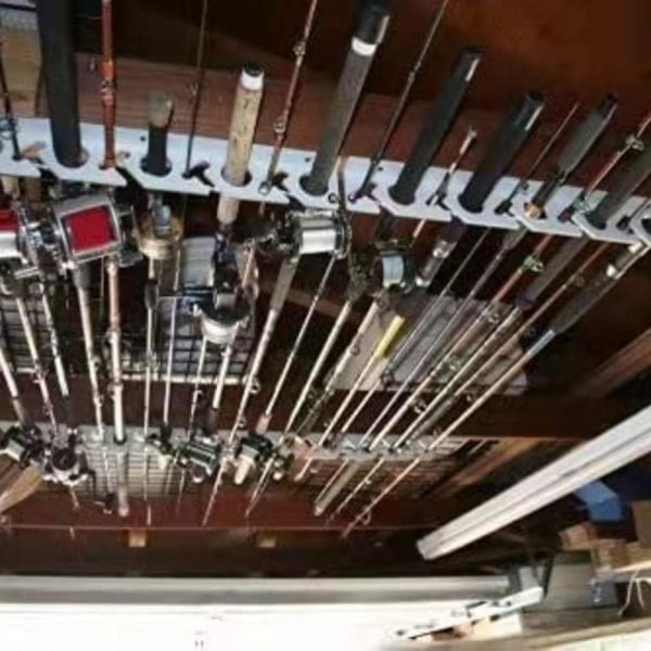 Fiske Stang - 2 Deler 10 Hull Fiske Stang Holdere Vegg eller Tak Montering Oppbevaringsstativ Display Hylle
