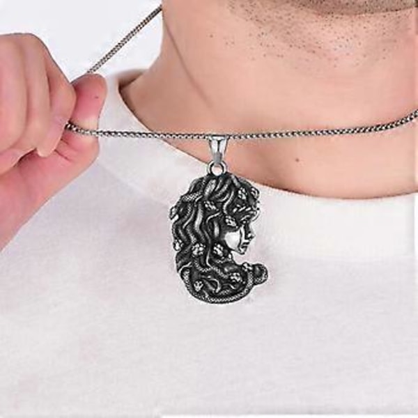 Gotisk Stil Ouroboros Orm Hängsmycke Trendigt Ormhalsband i Rostfritt Stål för Vardagsbruk (Orm åtta)