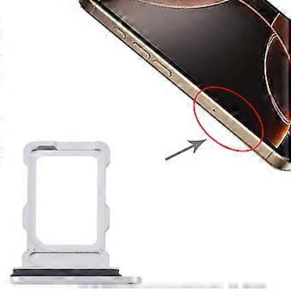 SIM-kortskuffe for iPhone 16 Pro Max (Hvit)