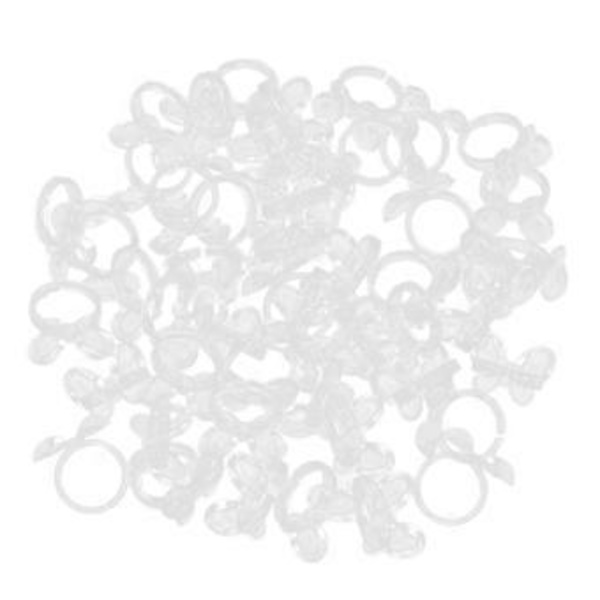 100 stk. Polsk UV Gel Fargeprøver Display Ring for Neglekunst Fargekart Hvit (Klar)