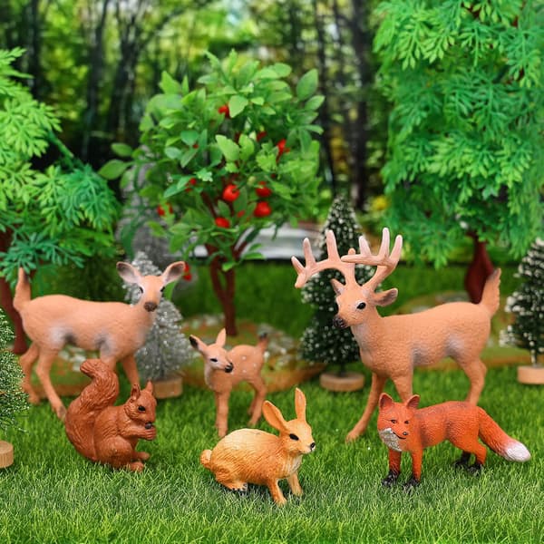Sett med 6 plastskogdyrfigurer for vitenskapsprosjekter, Lear