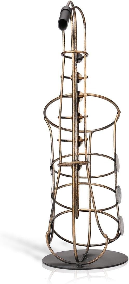 Metall Saksofon Vinstativ Jernholder Vinflaskeholder Skulptur
