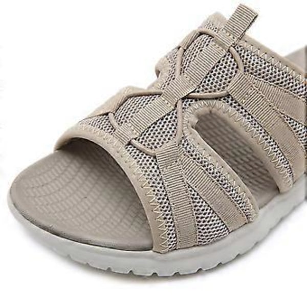 Sports MD Casual Damesandaler Stor Størrelse Sommer Kilehæl Slippers (EU 37 Abrikos)