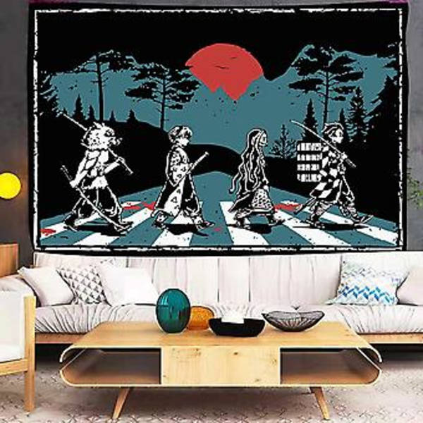 Anime-väv, väggbonad väggkonstdekoration, affisch bakgrundstapet, metallposter, sovrumsdekoration för demonmålning, 60x80 tum Anime födelsedag