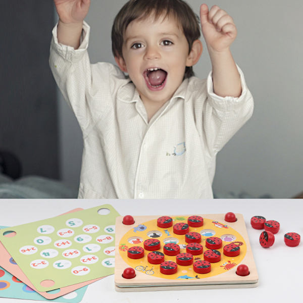 Leksak Nyckelpiga Trädgård Memory Game – Pedagogiskt Träspel för Barn