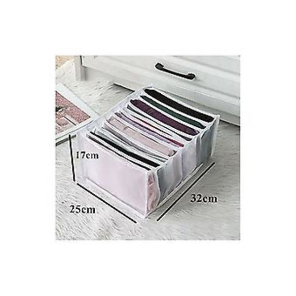 Foldbar Skuffeorganisator, Opbevaringsboks med Rum, Til Jeans, Varm Vinterbukser, Kvadratisk, Skuffe, Skab (17x25x32cm, Hvid)