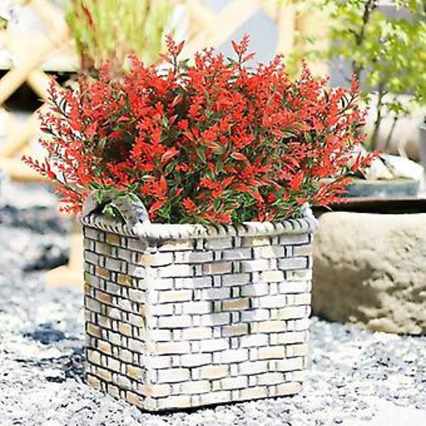 Konstgjorda Lavendelblommor Växter 8 Paket UV-Resistenta Falska Utomhus Plastgrönska Buskar Växter Hängande Planterare Kök Hem Bröllop Kontor Trädgård