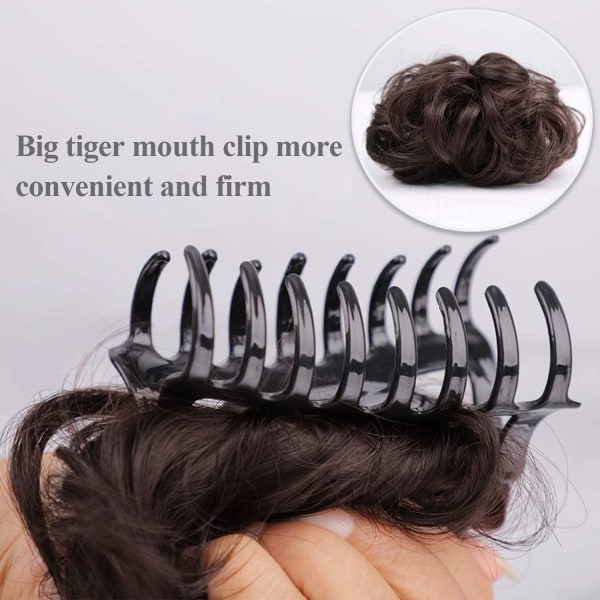 Messy Bull Hair Piece Hairpiece för kvinnor Vågiga lockiga Scrunchies