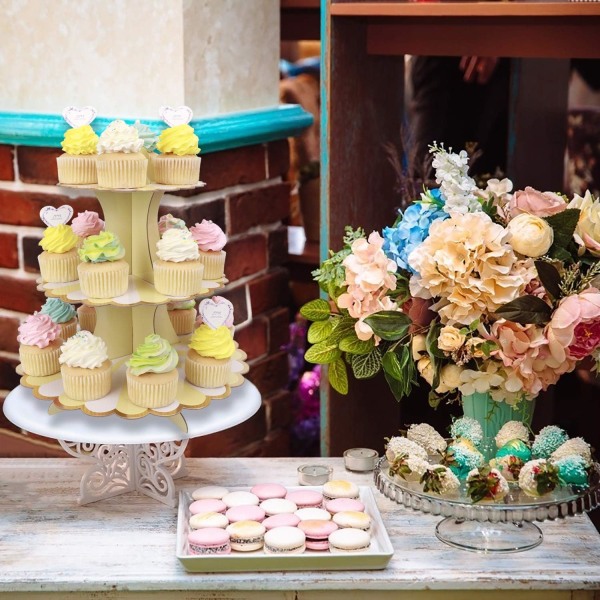 3-etasjes pappkakesstativ Kakefat for babyshower barn