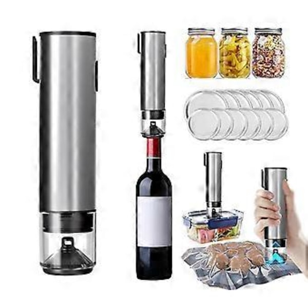 Sähköinen Mason-purkkien tyhjiöpakkauskone, käsikäyttöinen tyhjiöpakkauskone Mason-purkkeille, viinipulloille, Sous Vide -ruoanlaittoon