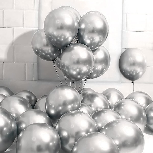 50 balloner krom balloner i metallisk glans tykke latexballoner