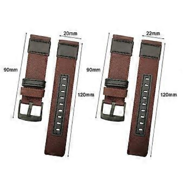 Klockarmband Förtjockat Stark Tålighet Snabbkoppling 20mm/22mm Universellt Armbandsur Nylonrem Kompatibel Samsung S3/S2 (20 mm Mörkblå)