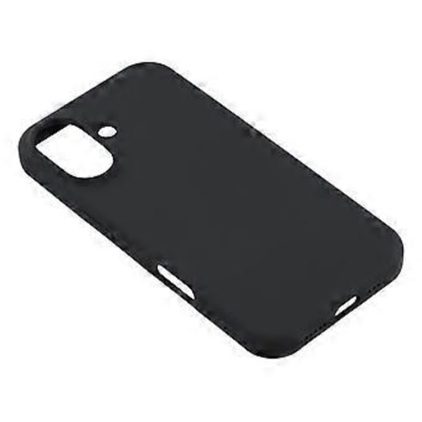 Kompatibel med iPhone 16 Cover Solid Silikone Stødsikkert Telefon Bagcover (Sort)
