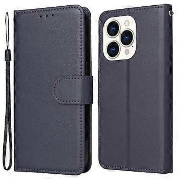 Plånboksfodral i PU-läder för iPhone 15 Pro, mobiltelefonstativ, kortficka, stötsäker telefonfodral (Stil A)