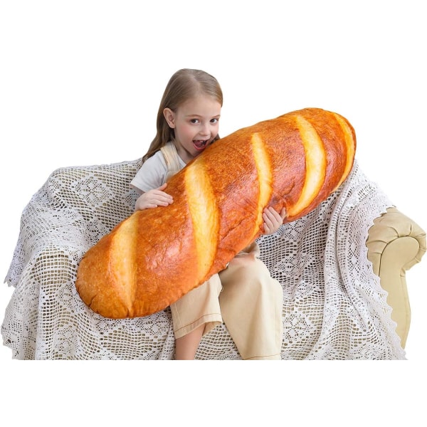 24 tum 3D Simuleringsbrödformad Kudde Mjuk Ländryggs Baguette Rygg
