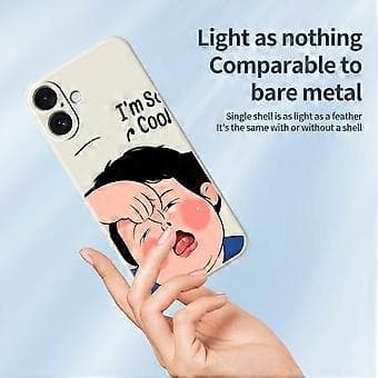 Kompatibelt deksel til iPhone 17, Make Faces Kid-mønster, rett kant, TPU-bakdeksel (Grønn)