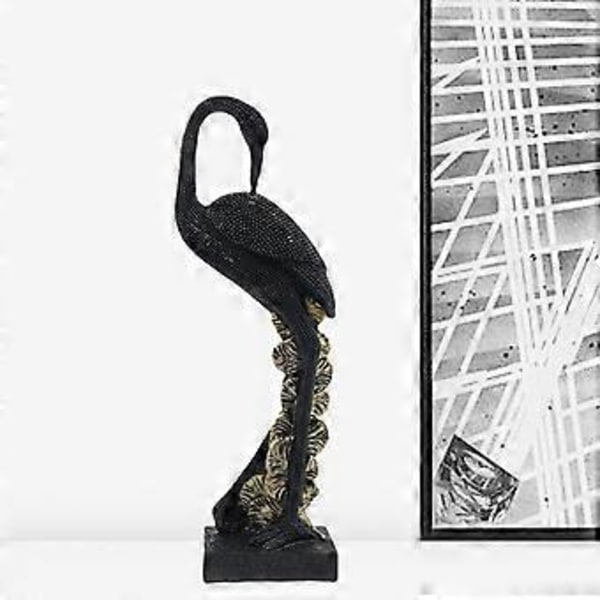 Trana Staty Djurskulptur Display Mode Samlarobjekt Konst Figur Ornament för Hotell Inredning Accenter Hylla Restaurang (Nedre Huvud Svart)