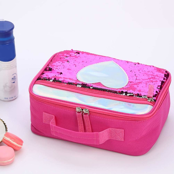 1 st vändbar lunchlåda Sequin Lunch Box Mermaid Lunch Bag Isolerad Lunch