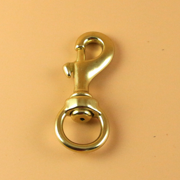 Solid Brass Single End Hook Snap Eye Bolt Swivel Clip Buckle för