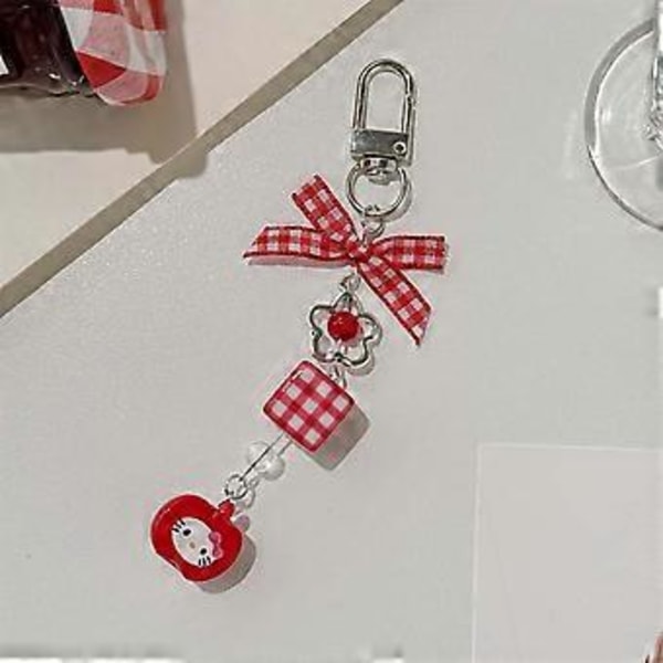 Leikkisä hedelmäliikkuva ketju kannettava avaimenperä tyylikäs reppu koriste sopii jokapäiväiseen elämään ja matkailuun (kaulanauha kt omena)