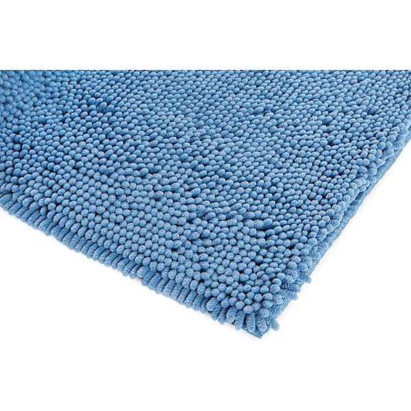 40 x 60m Mikrofiber Shag Skridsikker Bademåtte Blå