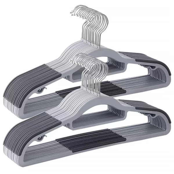 Pack of 10 Plastic Hangers, Anti-Slip, Space Saving, Thickness 0.5 cm, Length 42 cm, 360°